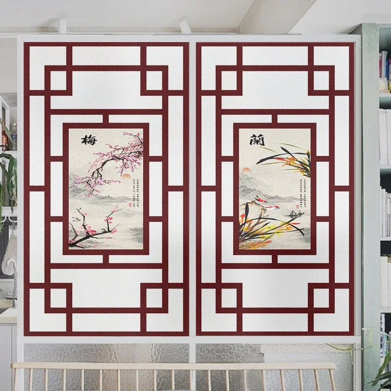Not Transparent Privacy Window Film UV Blocking Heat Control Glass Sticker Static Cling Frosted Antique Glass Window Decoration