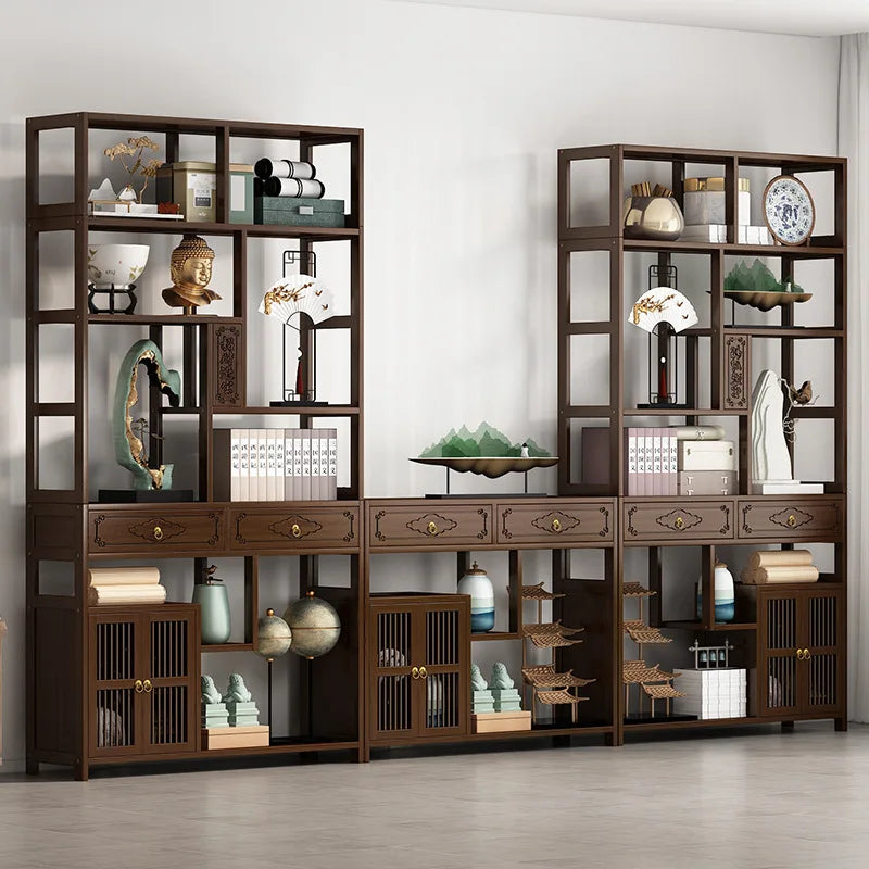 YFY New Chinese Bogu Rack Tea Room High-end Decoration Tea Display Cabinet Office Shelf Living Room Partition Ornament