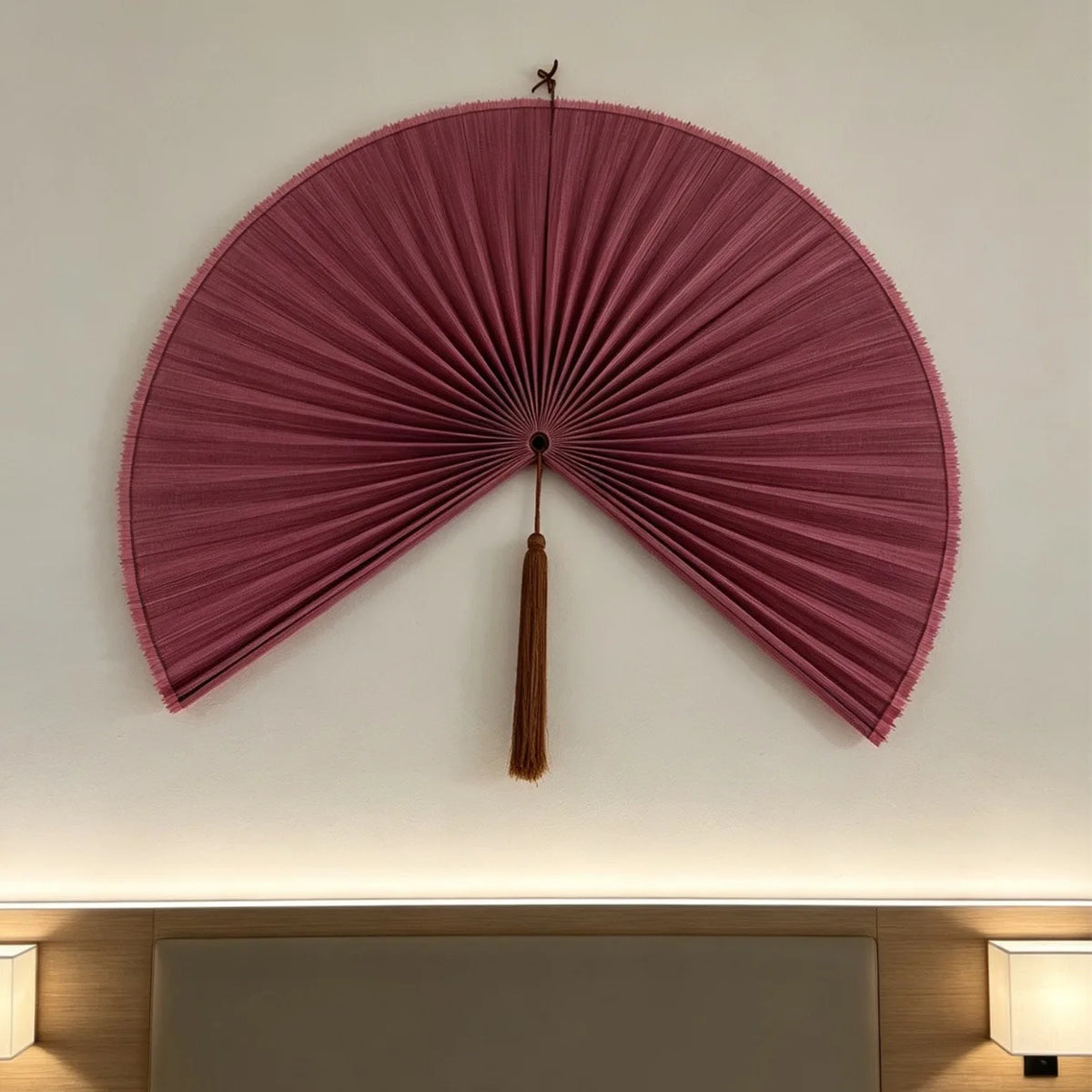 Handcrafted Bamboo Woven Hanging Fan – New Chinese Style Wall Decor & Scene Layout