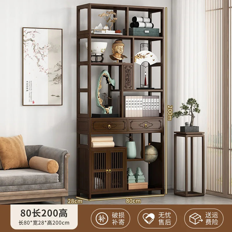 YFY New Chinese Bogu Rack Tea Room High-end Decoration Tea Display Cabinet Office Shelf Living Room Partition Ornament