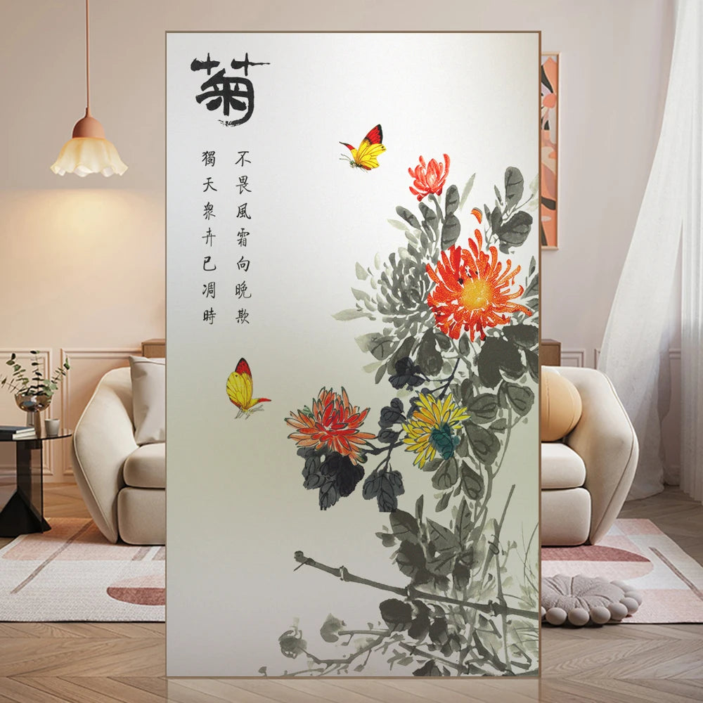 Not Transparent Privacy Window Film UV Blocking Heat Control Glass Sticker Static Cling Frosted Antique Glass Window Decoration