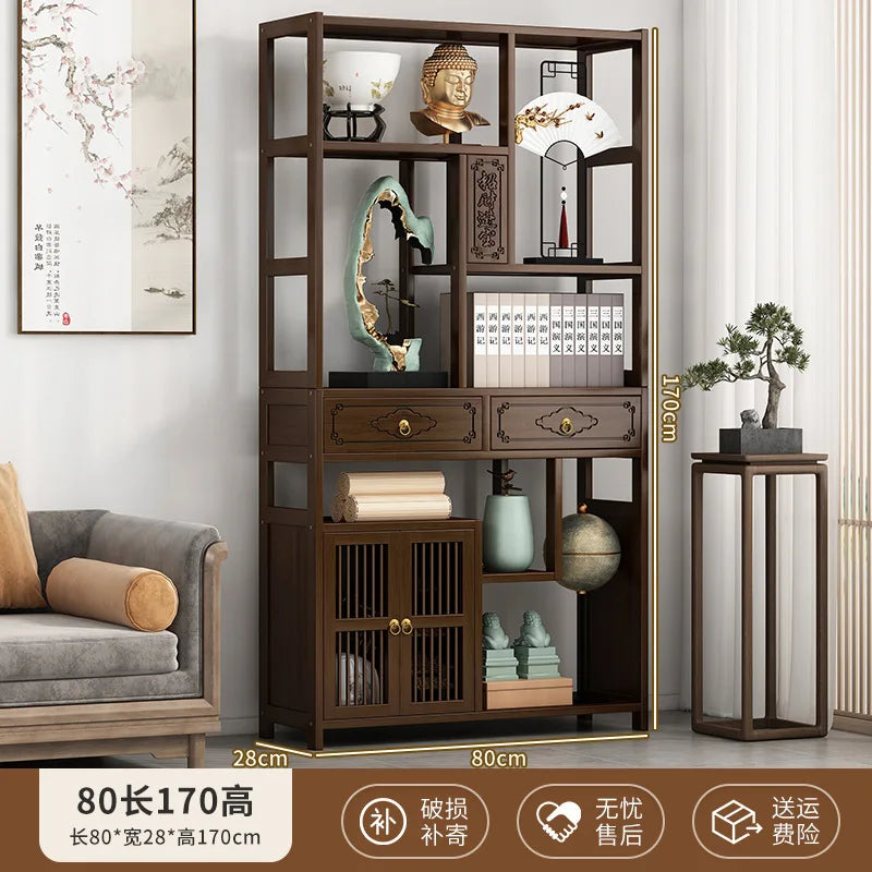 YFY New Chinese Bogu Rack Tea Room High-end Decoration Tea Display Cabinet Office Shelf Living Room Partition Ornament