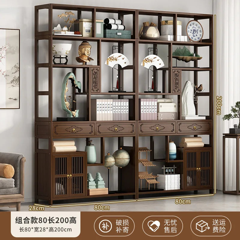 YFY New Chinese Bogu Rack Tea Room High-end Decoration Tea Display Cabinet Office Shelf Living Room Partition Ornament