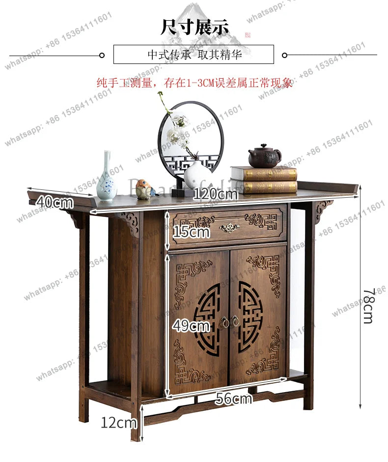Chinese Style Porch Table, Bamboo Tribute Table, with Drawer Porch Cabinet, Furniture Living Room