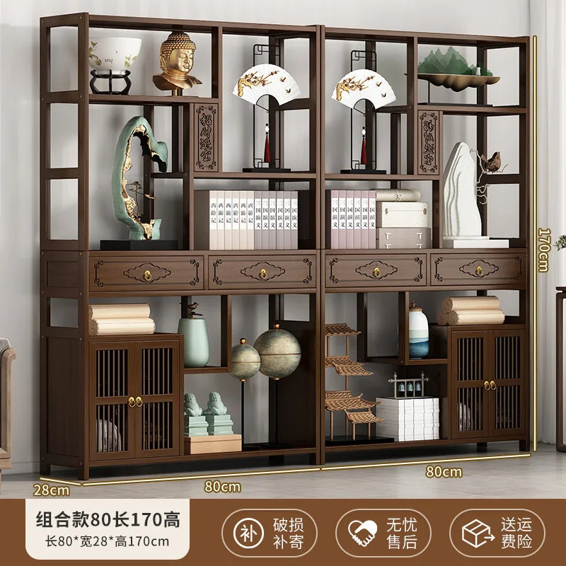 YFY New Chinese Bogu Rack Tea Room High-end Decoration Tea Display Cabinet Office Shelf Living Room Partition Ornament