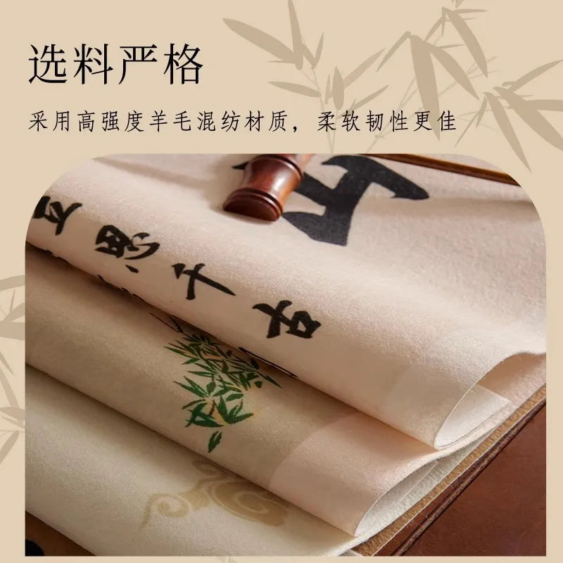 Chinese Calligraphy Mat Round - New Traditional Style Felt Pad for Brush Writing, Painting, Ink Art - Non-Slip Desk Protector