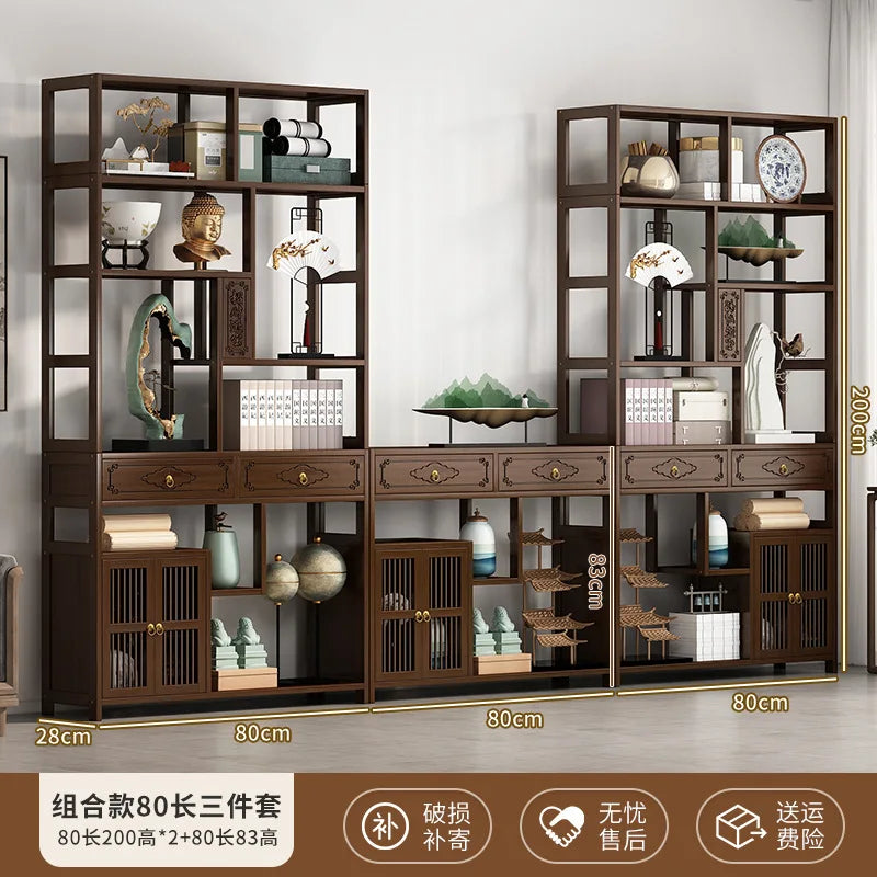 YFY New Chinese Bogu Rack Tea Room High-end Decoration Tea Display Cabinet Office Shelf Living Room Partition Ornament