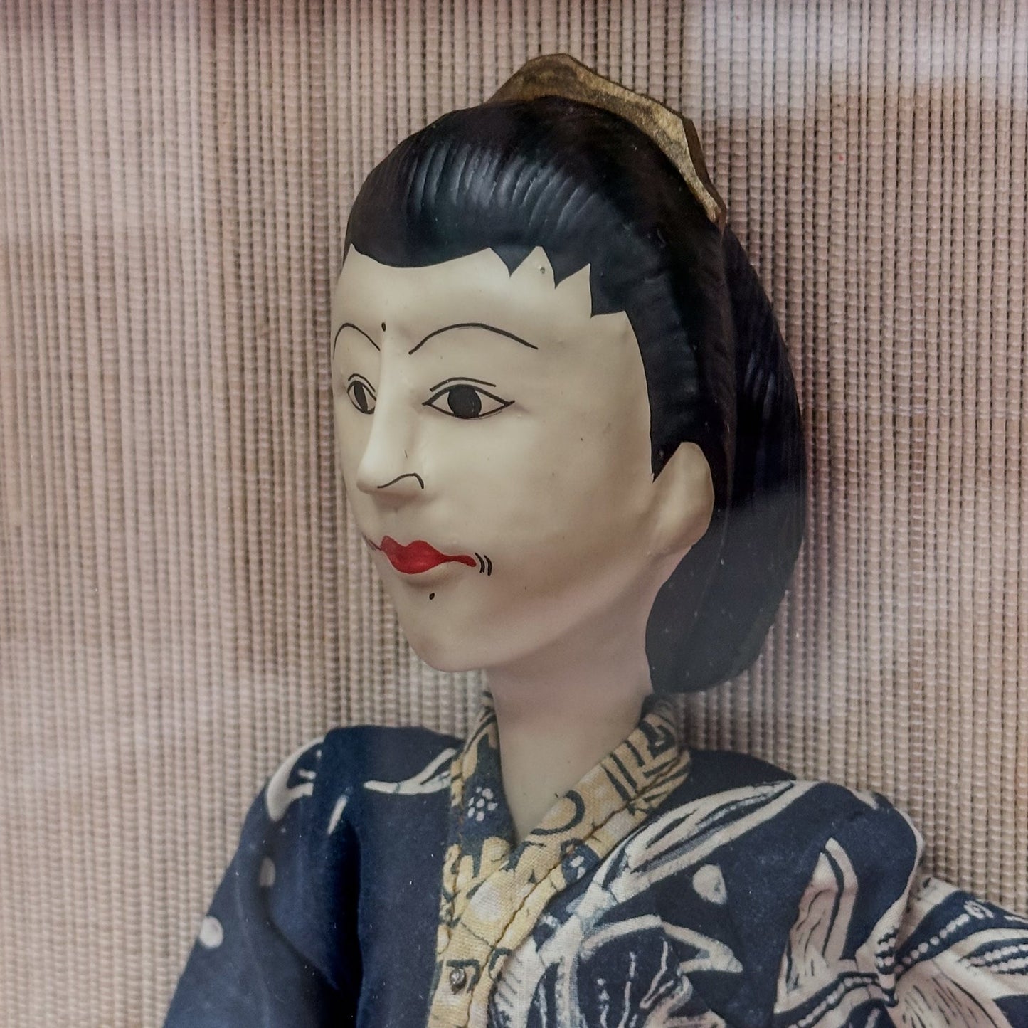 Vintage Framed Thai Stick Puppet Set