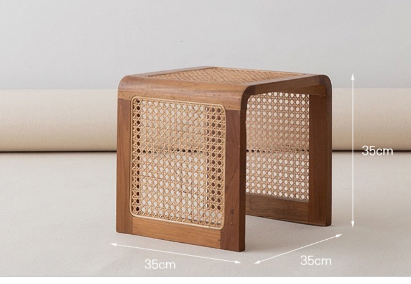 Woven Japanese Square Solid Wood Coffee Table