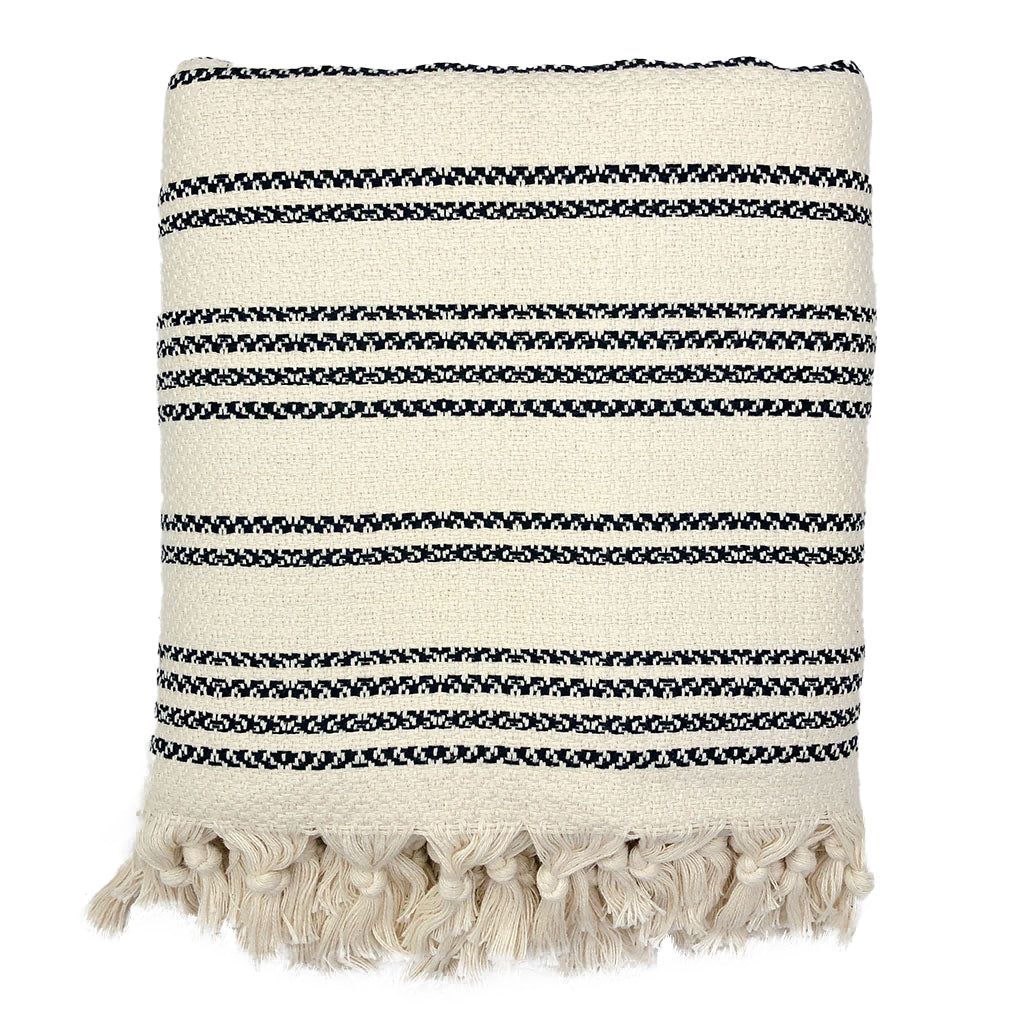 High-Quality Woven Stripe Turkish Throw